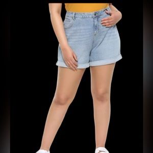 Hot Topic Light Blue High Waist Denim Shorts